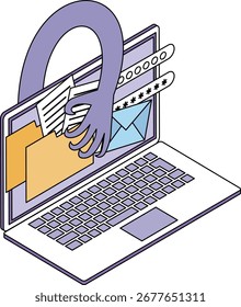 Ilustración del riesgo cibernético de robo de datos