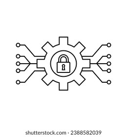 Illustration of cyber security settings icon vector