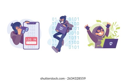 Illustration of Cybersecurity Threats as well as Hacking Activities in the digital realm