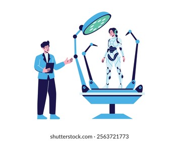 Illustration of an Cyborg Artificial Intelligence