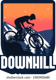 illustration of a cyclist going down a slope