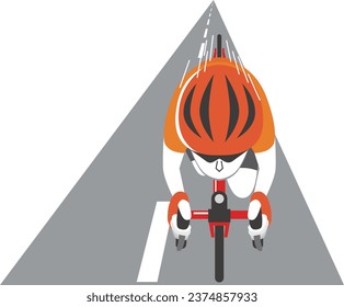 Illustration of a cyclist running on the road