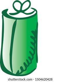 Illustration of cylinder gift icon on white background