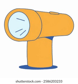Illustration of a Cylindrical Orange Flashlight – With a solid build and clear lens, isolated on white.