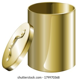 Illustration of a cylindrical pan on a white background