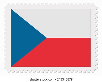 illustration Czech flag stamp