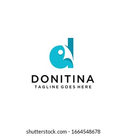 Illustration of D abstract sign with a silhouette of people inside it.