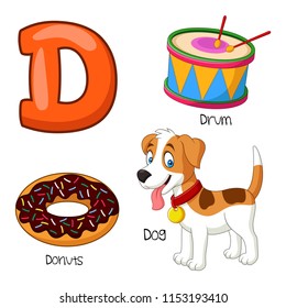 Illustration of D alphabet