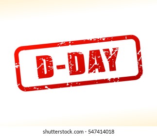 Illustration of d day text buffered on white background