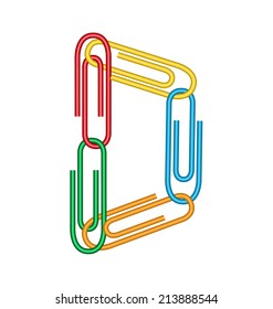 illustration of d letter created with clips