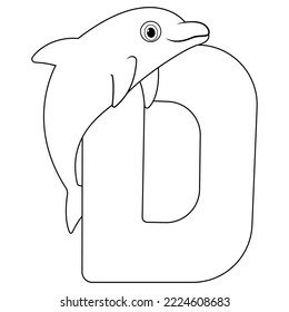 Ilustración de la letra D para delfín