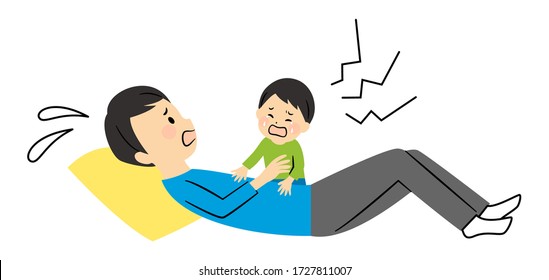 Illustration Of A Dad And His Baby