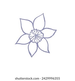 illustration with daffodil drawn in vector, spring flower, card for Mother's Day and Easter,