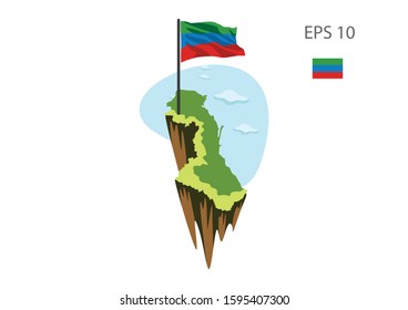 Illustration of Dagestan flag, vector image.