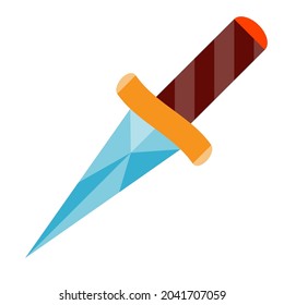 Illustration of dagger. Icon in abstract style. Bright color image for cards and posters.