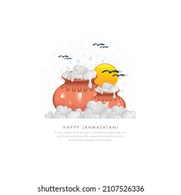 illustration of Dahi Handi fo Hindu Festival Shree Krishna Janmashtami.