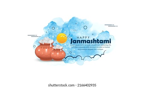 illustration of Dahi Handi fo Hindu Festival Shree Krishna Janmashtami.