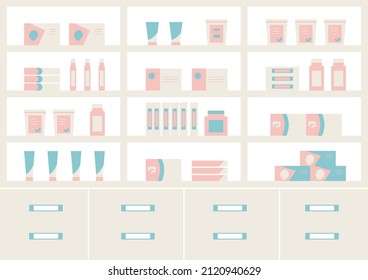 illustration of daily necessities and  medicines