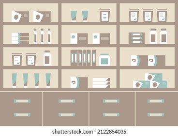 illustration of daily necessities and  medicines