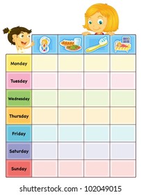 Kids Daily Routine Chart Template