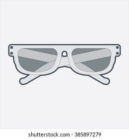 Illustration of daily use items: Gray Sunglasses
