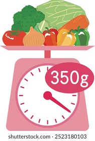 Ilustración de la ingesta diaria de verduras