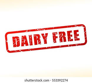 Illustration of dairy free text buffered on white background