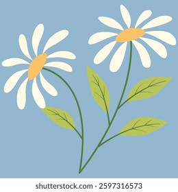 illustration of daisy flower suitable for sticker, clipart and other