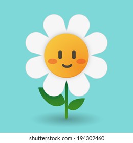 Illustration of a daisy on a blue background