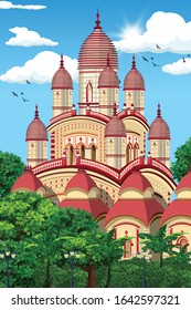 Illustration of Dakshineswar kali temple