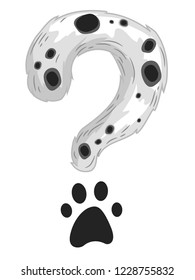 Illustration of a Dalmatian Pattern as Question Mark with Paw Print