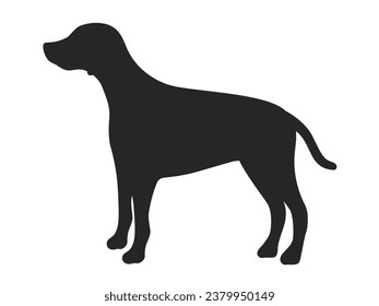 Illustration of a Dalmatian silhouette seen from the side.
