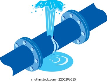 Illustration of a damaged water pipe