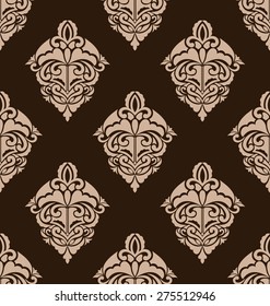 Illustration Damask Seamless Ornate Pattern. Retro Royal Wallpaper - Vector