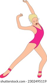 illustration dancer dancer man woman girl man guy vitiligo movement scene ballet blonde brunette sketch black and white lines sketch pattern print