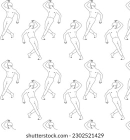 illustration dancer dancer man woman girl man guy vitiligo movement scene ballet blonde brunette sketch black and white lines sketch pattern print