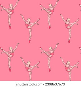illustration dancer woman girl man guy vitiligo movement scene ballet blonde brunette sketch black and white lines set pattern pose 