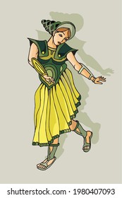 illustration of a dancing actress 