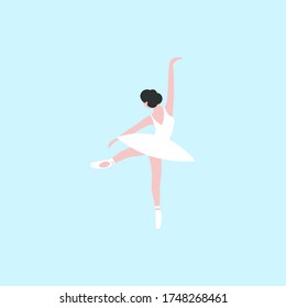 illustration of a dancing ballerina. Colorful flat vector illustration.