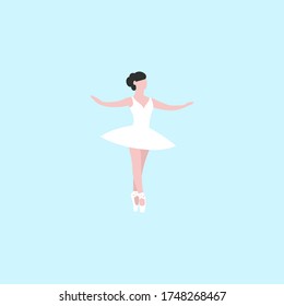 illustration of a dancing ballerina. Colorful flat vector illustration.