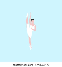 illustration of a dancing ballerina. Colorful flat vector illustration.