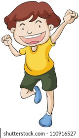 illustration of dancing boy on a white background