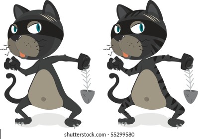 Illustration of Dancing Cats on white background