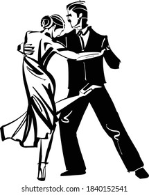 Ilustración del tango bailador de pareja