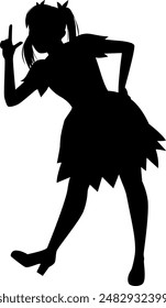 Illustration of a dancing female idol singer