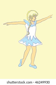 The illustration of dancing girl