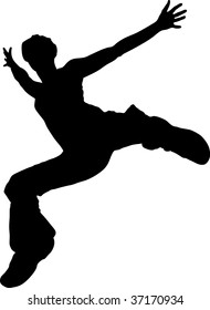 Illustration of a dancing girl from below