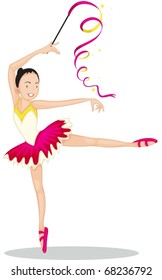 illustration of a dancing girl on a white background