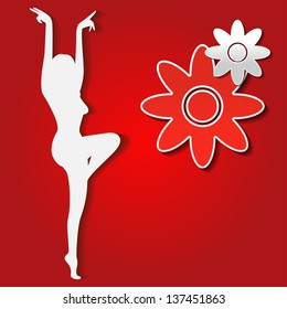 Ilustración de una chica bailarina. Vector.