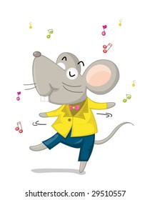 Illustration Of A Dancing Mouse